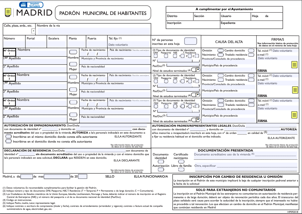 Cuanto tiempo es valido un certificado de empadronamiento