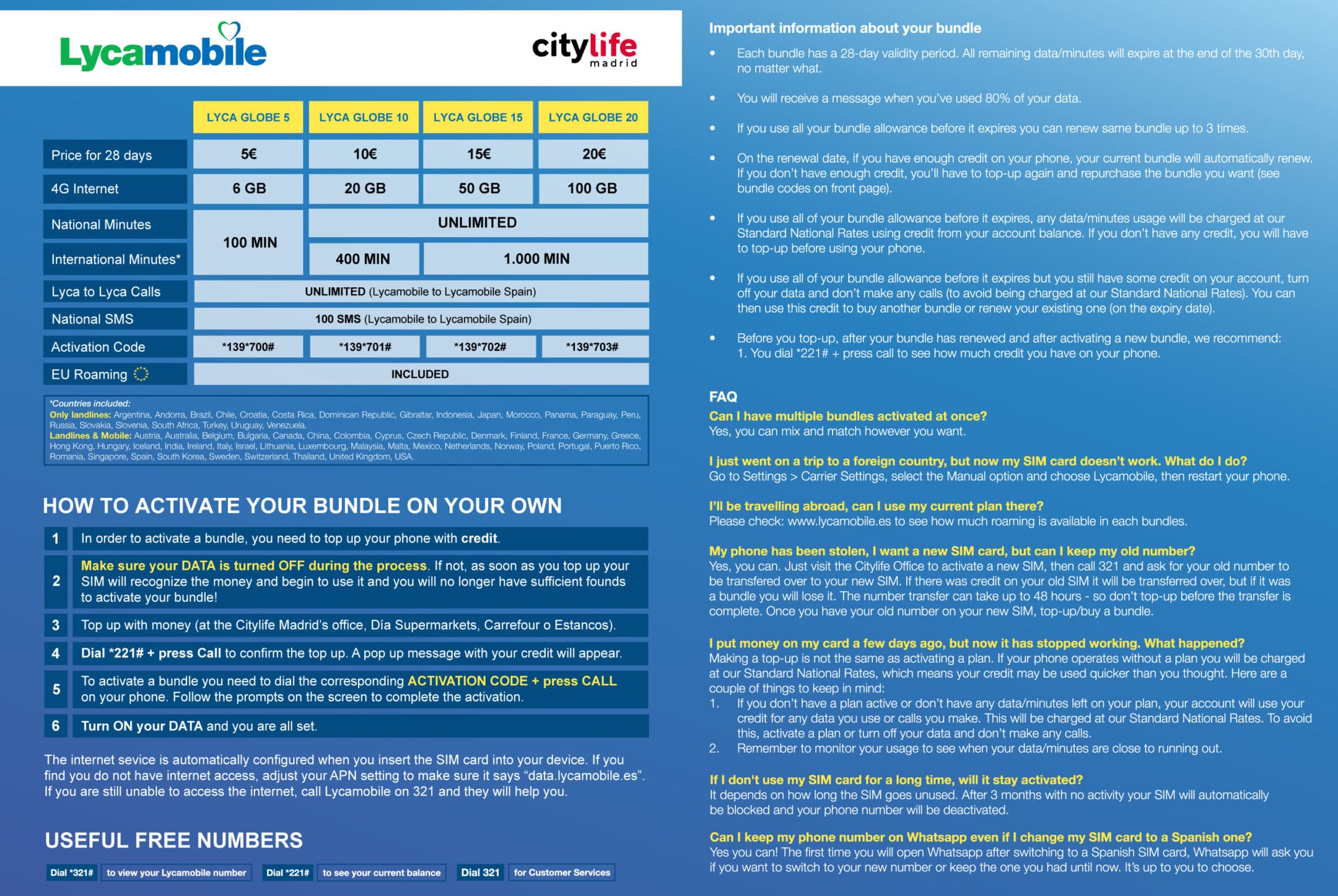 Lycamobile - Best You for SIM Pay as Europe Spain Card Go 