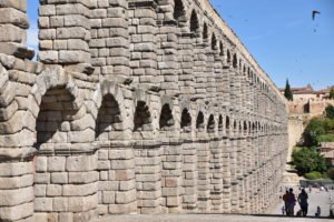 The Roman Aqueduct in Segovia has become the symbol of the city.